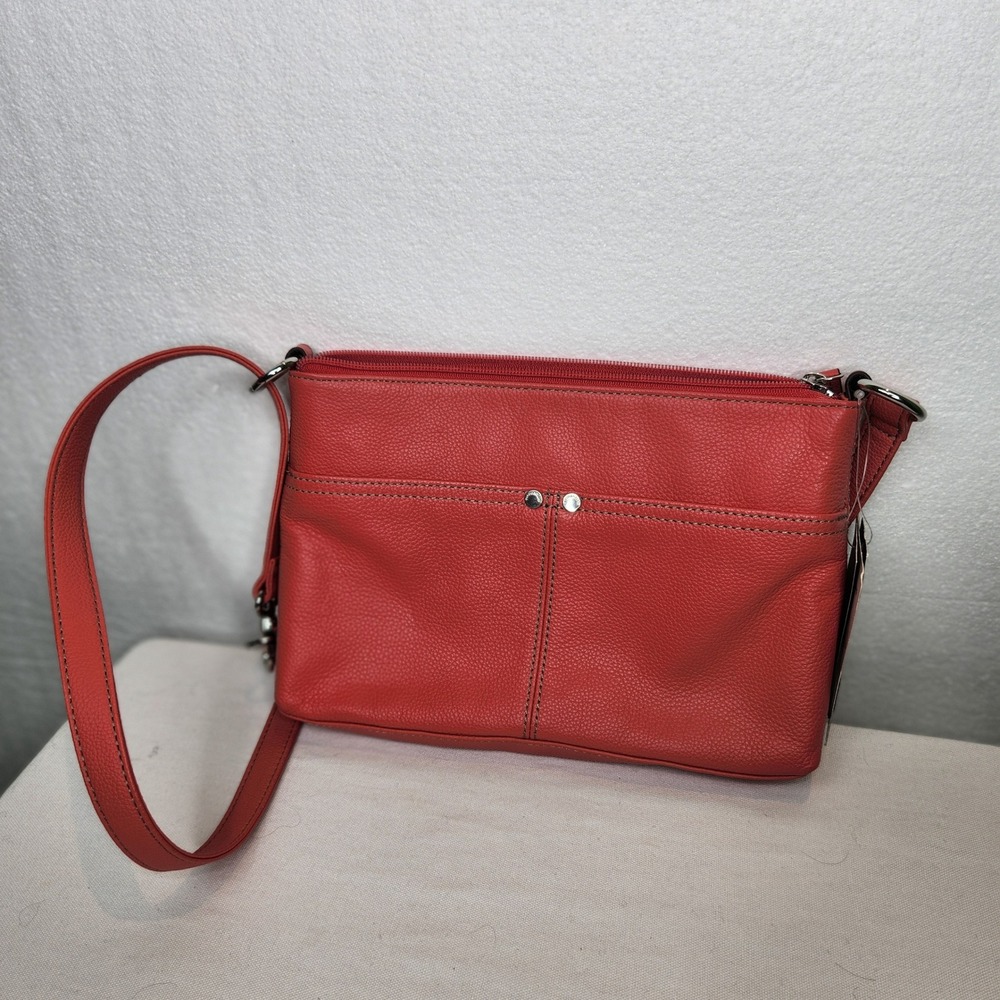 Tignanello Heritage Orange Leather Crossbody Bag RFID NEW WITH TAGS - Picture 7 of 13